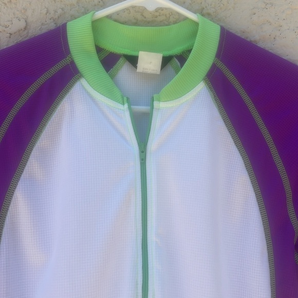 Canari Women's White/Purple Short Sleeve 1/4 Zip Cycle Jersey Size L - Picture 2 of 7